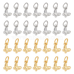 28Pcs 2 Colors Alloy Charms, with 304 Stainless Steel Jump Rings, Butterfly, Platinum & Golden, 7.5x9x5mm, Jump Ring: 6x0.8mm, Inner Diameter: 4.4mm, 14pcs/color(FIND-AR0003-87)