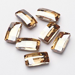 Austrian Crystal Rhinestone Cabochons, 4524, Crystal Passions, Foil Back, Faceted Rectangle, 001GSHA_Crystal Golden Shadow, 16x8x5mm(X-4524-16x8-001GSHA(F))