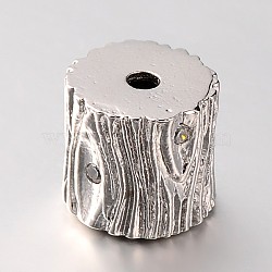Brass Micro Pave Cubic Zirconia Column Beads, Cadmium Free & Lead Free, Clear, Platinum, 9x10mm, Hole: 2mm(ZIRC-M039-24P-RS)