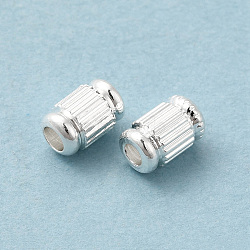 Brass Beads, Cadmium Free & Lead Free, Column, 925 Sterling Silver Plated, 6x4mm, Hole: 1.5mm(KK-H442-99S)