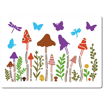 PET Plastic Hollow Out Drawing Painting Stencils Templates, Rectangle, Butterfly, 297x210mm