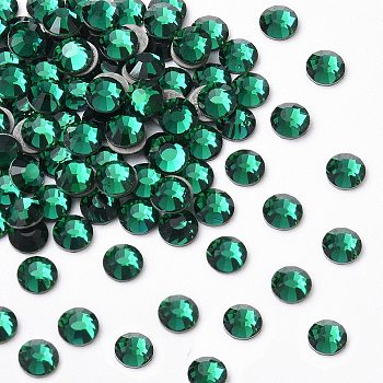 Preciosa&reg Crystal Hotfix Flatback Stones, Czech Crystal, Round(438 11 612 Chaton Rose VIVA 12 &reg), 50730 Emerald, SS16(3.8~4mm)