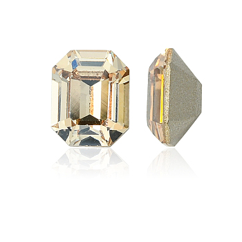 Preciosa&reg MAXIMA Crystal Fancy Stones, Czech Crystal, 435 34 222 Octagon, Dura Foiling, 00030 235 Honey, 10x8mm