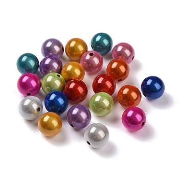 Spray Painted Acrylic Beads, Miracle Beads, Round, Bead in Bead, Mixed Color, 16x16x16mm, Hole: 2.2mm, about 243pcs/500g. 