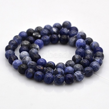 Natural Sodalite Round Beads Strands(G-N0120-19-6mm)-2