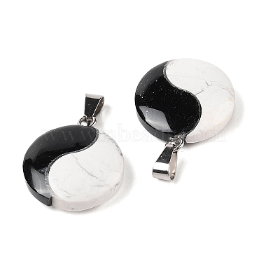 pendentifs obsidienne et howlite naturels(FIND-Q109-02)-3