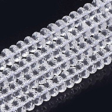 Clear Rondelle Quartz Crystal Beads