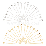 304 Stainless Steel Eye Pin, Mixed Color, 30mm, Hole: 2mm, Pin: 0.7mm, 160pcs/box(STAS-PH0019-71)