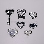 Heart Glitter Hotfix Rhinestone, Iron on Patches, Dress Shoes Garment Decoration, Valentine's Day Theme, Mixed Color, 135x72x2mm, 7pcs/set(DIY-WH0260-52)