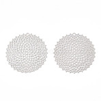 Rack Plating Brass Filigree Pendants, Long-Lasting Plated, Flat Round, Nickel Free, Platinum, 32x0.4mm, Hole: 1.2mm(KKC-T001-64P)