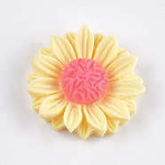 Resin Cabochons, Sunflower, Champagne Yellow, 24x7mm(CRES-T010-59H)