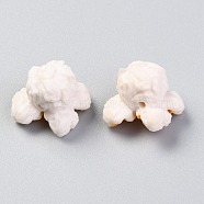 Resin Beads, Imitation Food, Popcorn Toy, Seashell Color, 15x20.5x17.5mm, Hole: 2mm(RESI-O009-16B)