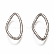 304 Stainless Steel Open Jump Rings, Twisty Rhombus, Stainless Steel Color, 23x13x2mm, inner diameter: 18.5x9mm(STAS-H133-09P)