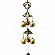 Alloy Wind Chimes, Pendant Decorations, with Bell Charms, Fish, 560mm(WICH-PW0001-10E)