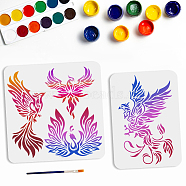 US 2Pcs 2 Styles PET Hollow Out Drawing Painting Stencils, with 1Pc Art Paint Brushes, for DIY Scrapbook, Photo Album, Bird, 297~300x210~300mm, 1pc/style(DIY-MA0002-59)