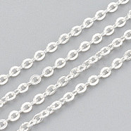 3.28 Feet 304 Stainless Steel Cable Chains, Soldered, Flat Oval, Silver, 3x2x0.5mm(X-CHS-R002-0.5mm-S)