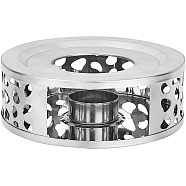 Stainless Steel Teapot Warmer, with Tea Light Holder for Tea and Coffee, Column, Stainless Steel Color, 150x52mm(AJEW-WH0143-36)