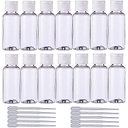 Transparent Plastic Cosmetic Containers, for Portable Perfume Makeup Water and 2ml Disposable Plastic Dropper, Clear, 94x32mm(MRMJ-BC0001-24)