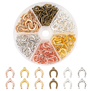 Alloy Pendants, DIY Accessories for Jewelry Making, Horseshoe Shape, Cadmium Free & Lead Free, Mixed Color, 16x13x1.5mm, Hole: 1mm, 6 colors, 30pcs/color, 180pcs/box(PALLOY-CA0001-55-RS)