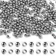 304 Stainless Steel Round Seamed Beads, Spacer Beads, for Jewelry Craft Making, Stainless Steel Color, 2x2mm, Hole: 0.8mm(STAS-YW0001-84)