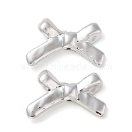 CCB Plastic Beads, Bowknot, Platinum, 20.5x32.5x6mm, Hole: 2mm(X-CCB-B003-01P)