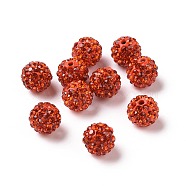 Polymer Clay Rhinestone Beads, Grade A, Round, Pave Disco Ball Beads, Hyacinth, 10x9.5mm, Hole: 1.5mm(RB-K050-10mm-C10)