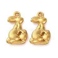 316 Surgical Stainless Steel Pendants, Rabbit Charm, Real 18K Gold Plated, 18x12x3mm, Hole: 1mm(STAS-B072-19G)