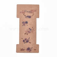 Floral Pattern Paper Jewelry Display Cards, for Hair Accessories Display, BurlyWood, 171x80x0.4mm, Hole: 9x28mm(CDIS-E009-08B)