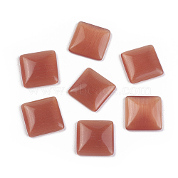 Cat Eye Cabochons, Red, Square, about 12mm wide, 12mm long, 2.5mm thick(X-CE042-12-42)