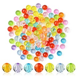 Transparent Acrylic Beads, Round, Mixed Color, 10x9mm, Hole: 2mm, about 100pcs/52g(MACR-YW0002-72B)