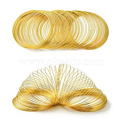 Steel Memory Wire, for Bracelet Making, Golden, 55mm, Wire: 0.6mm(22 Gauge), 2200 circles/1000g(MW5.5CM-G)