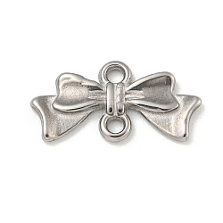 Non-Tarnish 304 Stainless Steel Bowknot Links Connector Charms, Stainless Steel Color, 8.5x16.5x1.5mm, Hole: 1.4mm(STAS-N103-97P)