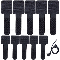 40Pcs 2 Style Nylon Hook and Loop Tape Wire Organizer, Adhesive Cable Ties, Black, 56~91x20~28x2.5mm, 20pcs/style(AJEW-GF0005-35)