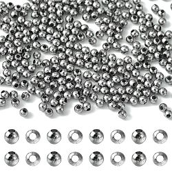 304 Stainless Steel Round Seamed Beads, Spacer Beads, for Jewelry Craft Making, Stainless Steel Color, 2x2mm, Hole: 0.8mm(STAS-YW0001-84)