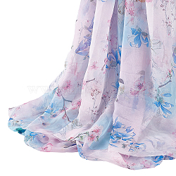 Flower Pattern Polyester Fabric, for Garment Craft Accessories, Pink, 150x0.01cm, 2m/sheet(DIY-WH0453-36A)