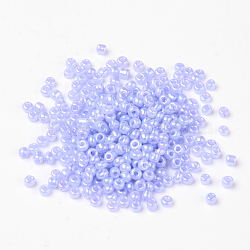 8/0 Glass Seed Beads, Ceylon, Round, Round Hole, Lilac, 8/0, 3mm, Hole: 1mm, about 1111pcs/50g, 50g/bag, 18bags/2pounds(SEED-US0003-3mm-146)