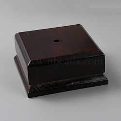 Square Wood Display Pedestals, Wooden Base for Urn, Vase, Perpetual Award, Artwork, Gemstones, Black, 11.5x11.5x5.1cm(ODIS-WH0099-17A)