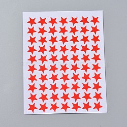 Self Adhesive Labels Picture Stickers, Star, Red, Star: 10x10mm, 125x95mm, about 70pcs/sheet, 10sheets/bag(AJEW-WH0079-A02-04)