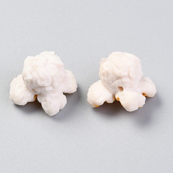 Resin Beads, Imitation Food, Popcorn Toy, Seashell Color, 15x20.5x17.5mm, Hole: 2mm