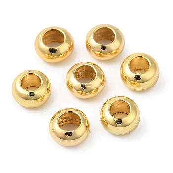 Brass Beads, Cadmium Free & Lead Free, Rondelle, Long-Lasting Plated, Golden, 6x3.5mm, Hole: 2.5mm
