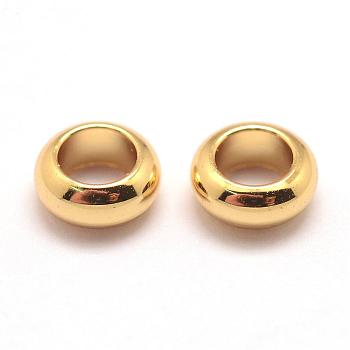 Brass Beads, Cadmium Free & Nickel Free & Lead Free, Rondelle, Real 18K Gold Plated, 5x2mm, Hole: 3mm