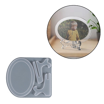 DIY Silicone Photo Frame Display Molds, Resin Casting Molds, Oval, 188x213x9mm