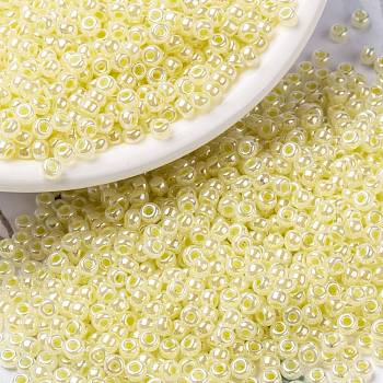 MIYUKI Round Rocailles Beads, Japanese Seed Beads, (RR514) Lemon Ice Ceylon, 8/0, 3mm, Hole: 1mm, about 422~455pcs/10g