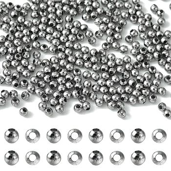 304 Stainless Steel Round Seamed Beads, Spacer Beads, for Jewelry Craft Making, Stainless Steel Color, 2x2mm, Hole: 0.8mm