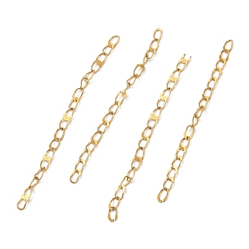 Ion Plating(IP) 304 Stainless Steel End Chains, Chain Extenders, Soldered, Golden, 58x2.5mm