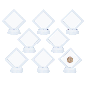 Plastic Picture Display Stands, with TPU Film and Display Stand Base, White, 16pcs/set