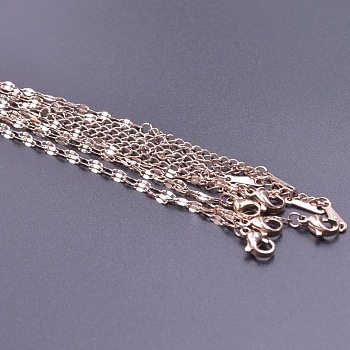 Ion Plating(IP) Unisex 304 Stainless Steel Dapped Chains Necklaces