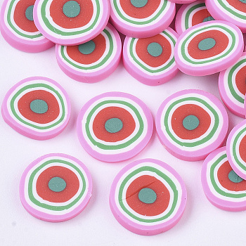 Handmade Polymer Clay Cabochons, Fruit Slice, Colorful, 9~10x1~2mm, about 4700pcs/940g