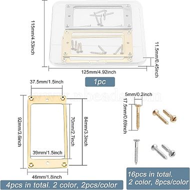 2Sets 2 Colors Alloy Humbucker Cover Guitar Pickup Frame Mounting Ring(AJEW-FG0001-81)-2