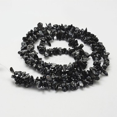 Chapelets de perles de flocon de neige en obsidienne naturelle(G-F328-10)-2